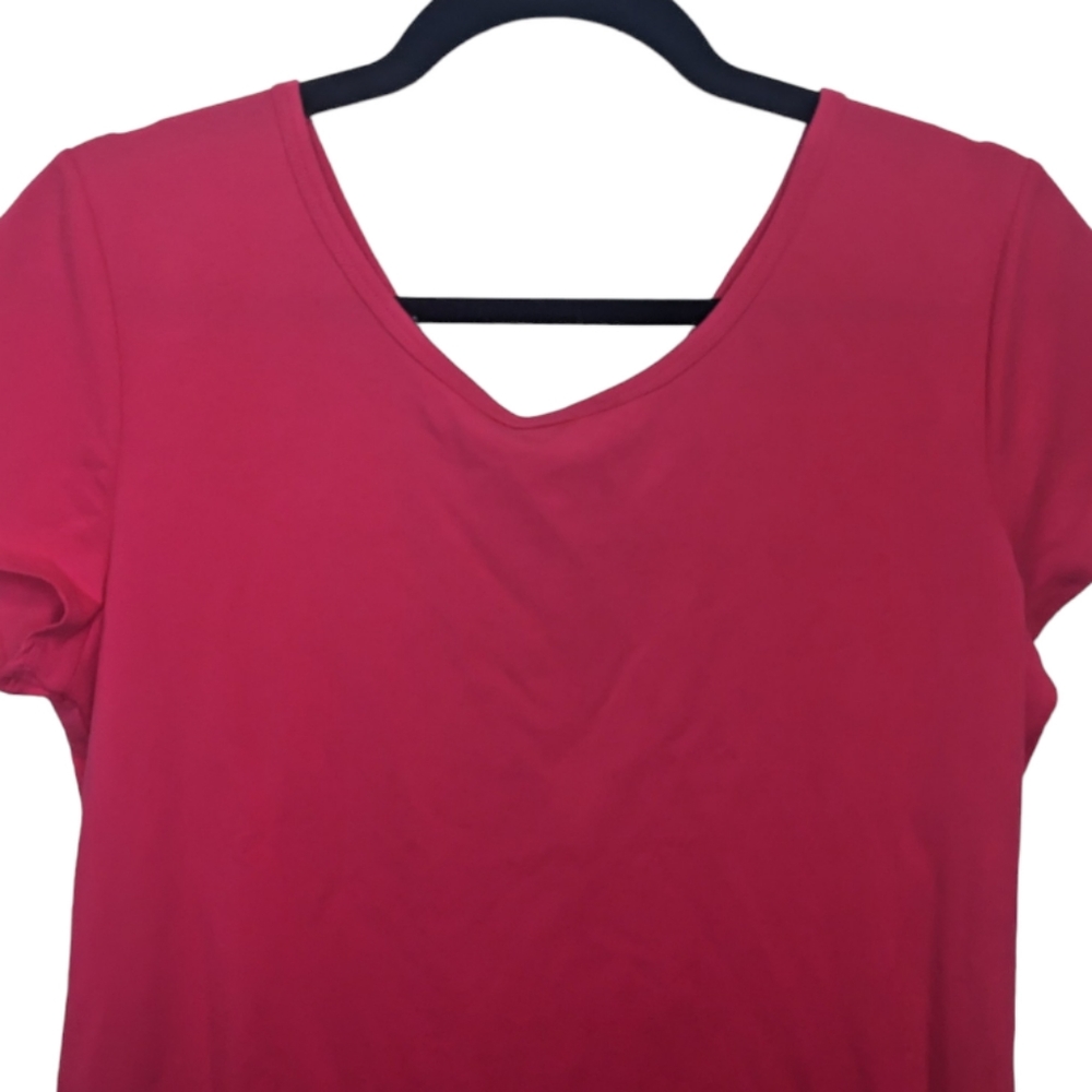 NWT Attitudes by Renee Pink Reversible V-Neck/Crew Neck T-Shirt - Size M 🌸💖 - Picture 7 of 12